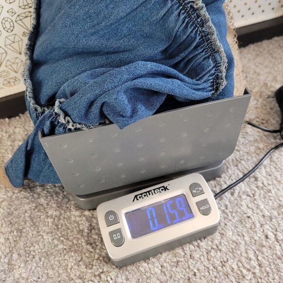 VTg Mix Nouveau Womens Skirt Size 14 Blue Chambray Denim Tiered Peasant 16321‎ - Picture 10 of 10